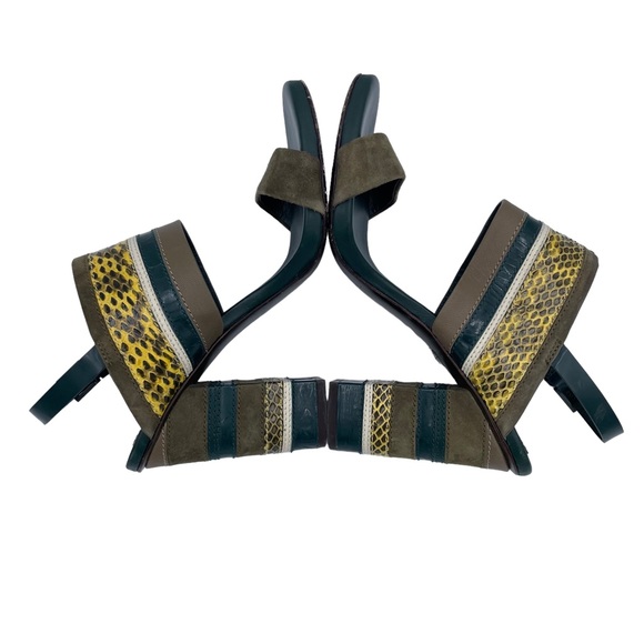 Tory Burch Edina Slingback Sandals 7 Green - Picture 10 of 16